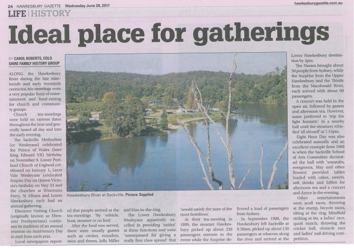 Gazette tea meetings 28 June 2017