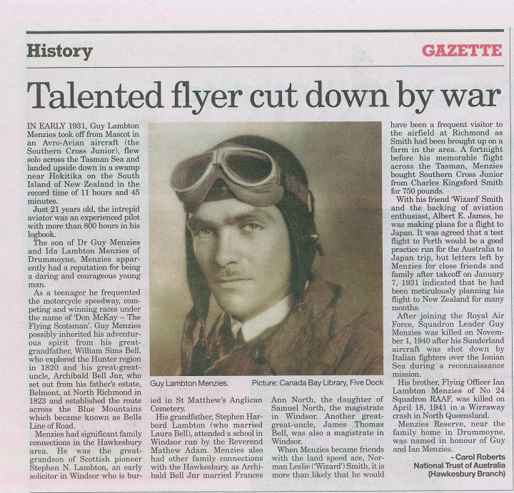 Gazette 11Nov2015 Menzies